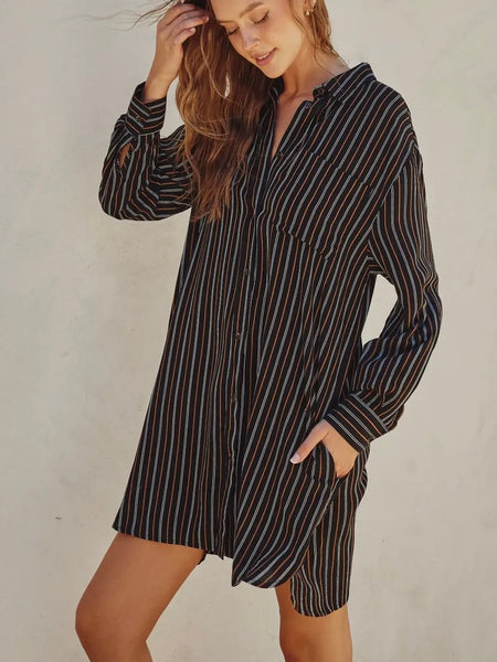 Call It A Day Shirt Dress in Black