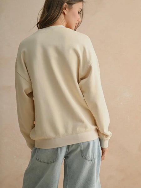 Patriotic Patch Sweatshirt in Cream