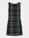 The Mesh Mini Dress in Navy & Green Plaid