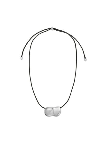 Pebble Necklace in Silver & Black