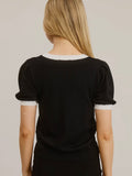 Huff & Puff Sleeve Top in Black