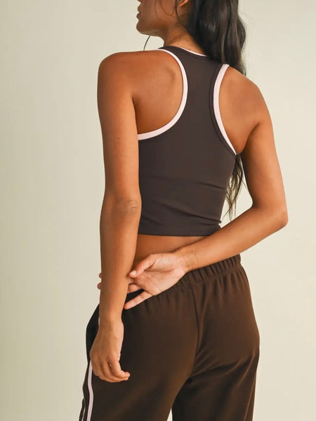 On The Double Layered Tank in Dark Chocolate