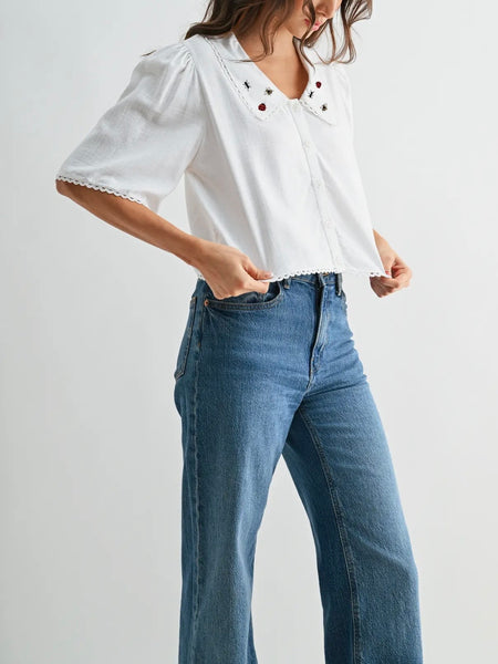 A Little Buzzed Blouse in White