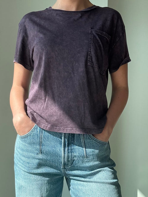 Boxy Pocket Tee in Raisin