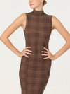 Leigha Dress in Brown Plaid