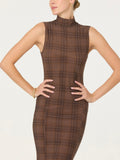 Leigha Dress in Brown Plaid