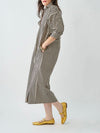 Colette Shirt Dress in Black & Cream