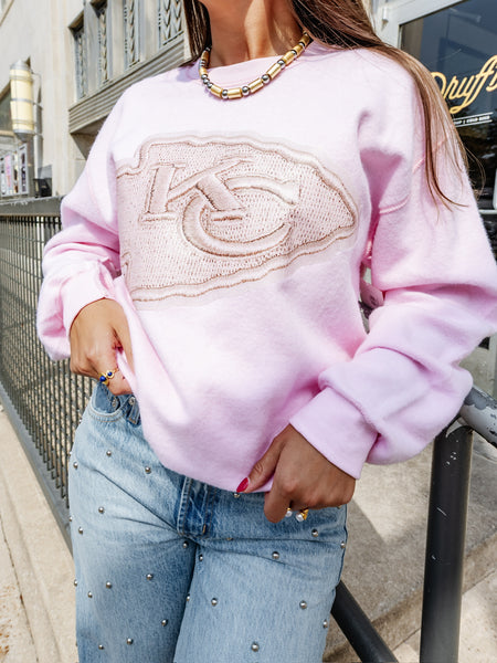 Fleece Arrowhead Sweatshirt in Pink