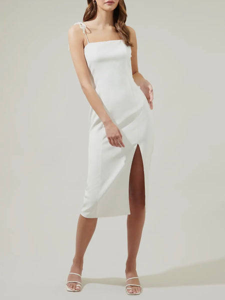 Marianna Mini Dress in White Clip Butterfly