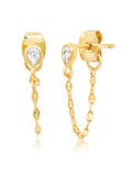 CZ Chain Dangle Earrings