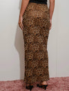 Fran Leopard Maxi Skirt in Brown