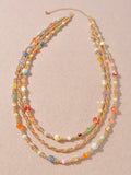 Lucy Layered Necklace in Rainbow