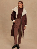 Annalise Reversible Wrap Coat in Deep Mahogany