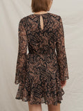 Paisley & Printed Dress in Black