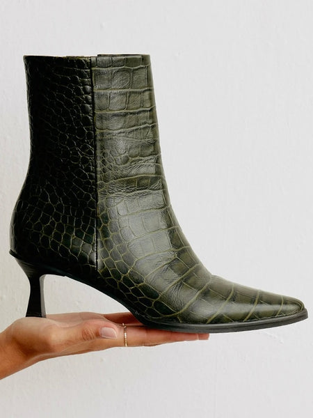 Gabbie Ankle Boot in Kelp Croc