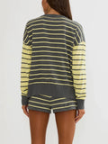 Callie Sweater in Butter Grey Stripe