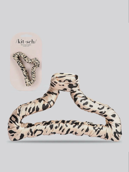 Satin Wrapped Claw Clip in Leopard