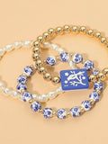 One Bam Bird Bracelet Set in Blue