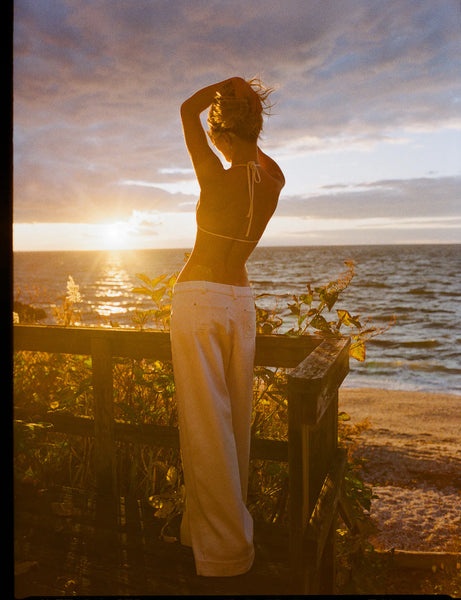 Agnes Denim Pants in White