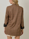 Quit Plaiding Games Blazer in Brown
