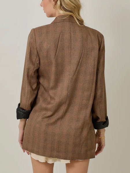 Quit Plaiding Games Blazer in Brown