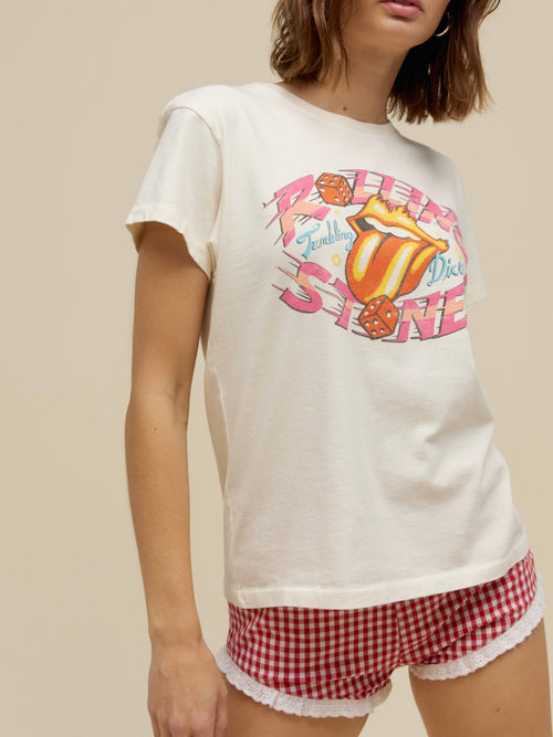 Rolling Stones Tumbling Dice Tour Tee in Stone White