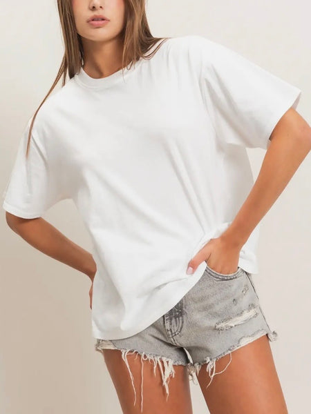 Candid Crew Neck Tee in White