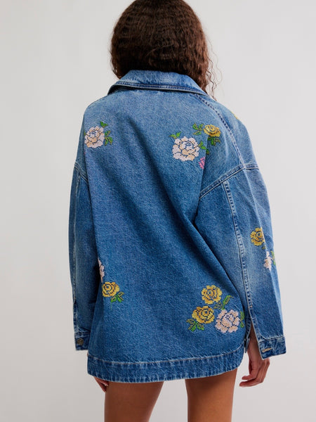 Madison City Embroidered Jacket in Cowboy Romance