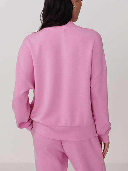 Reena Button Front Sweat in Moonlite Mauve
