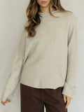 Piper Mock Neck Pullover in Beige