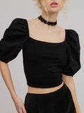 Backless, Baby, Blouse in Black