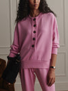 Reena Button Front Sweat in Moonlite Mauve
