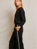 Nadia Travel Wide Leg Pants in True Black