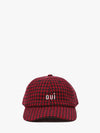 Wool Baseball Hat in Red Houndstooth Petit Oui