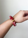 Recycled Glass Bracelet in Red & White