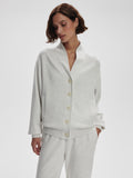 Celeste Button Through Sweat in Ivory Marl