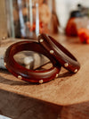 Tara Beaded Bangle in Dark Wood