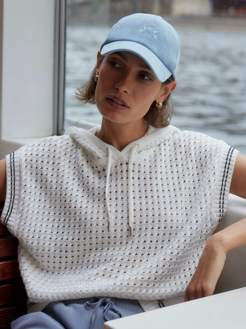 Vittoria Knit Hoodie in Snow White