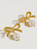 Aleah Bow Pearl Earrings
