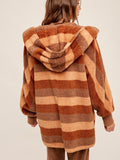 She's Printed Fuzzy Wuzzy in Rust Stripe One Size