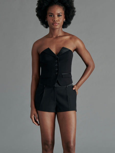 Adare Strapless Top in Black