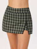Tessa Skort in Black Green Plaid