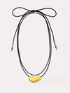 Nugget Corded Tie Necklace in Gold