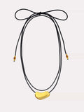 Nugget Corded Tie Necklace in Gold
