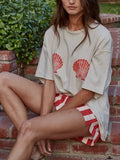 Shake Your Seashells Tee in Cream