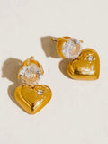 Annika CZ Heart Dangle Earrings