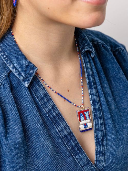 Robin Sardine Embroidered Necklace