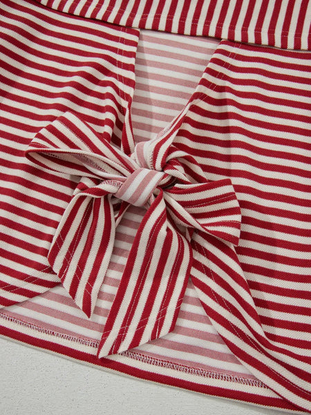 Back Story Stripe Tee in Red