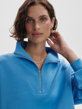 Hawley Half Zip Sweat in Azure Blue