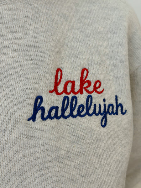 Lake Hallelujah Embroidered Sweatshirt in Sand